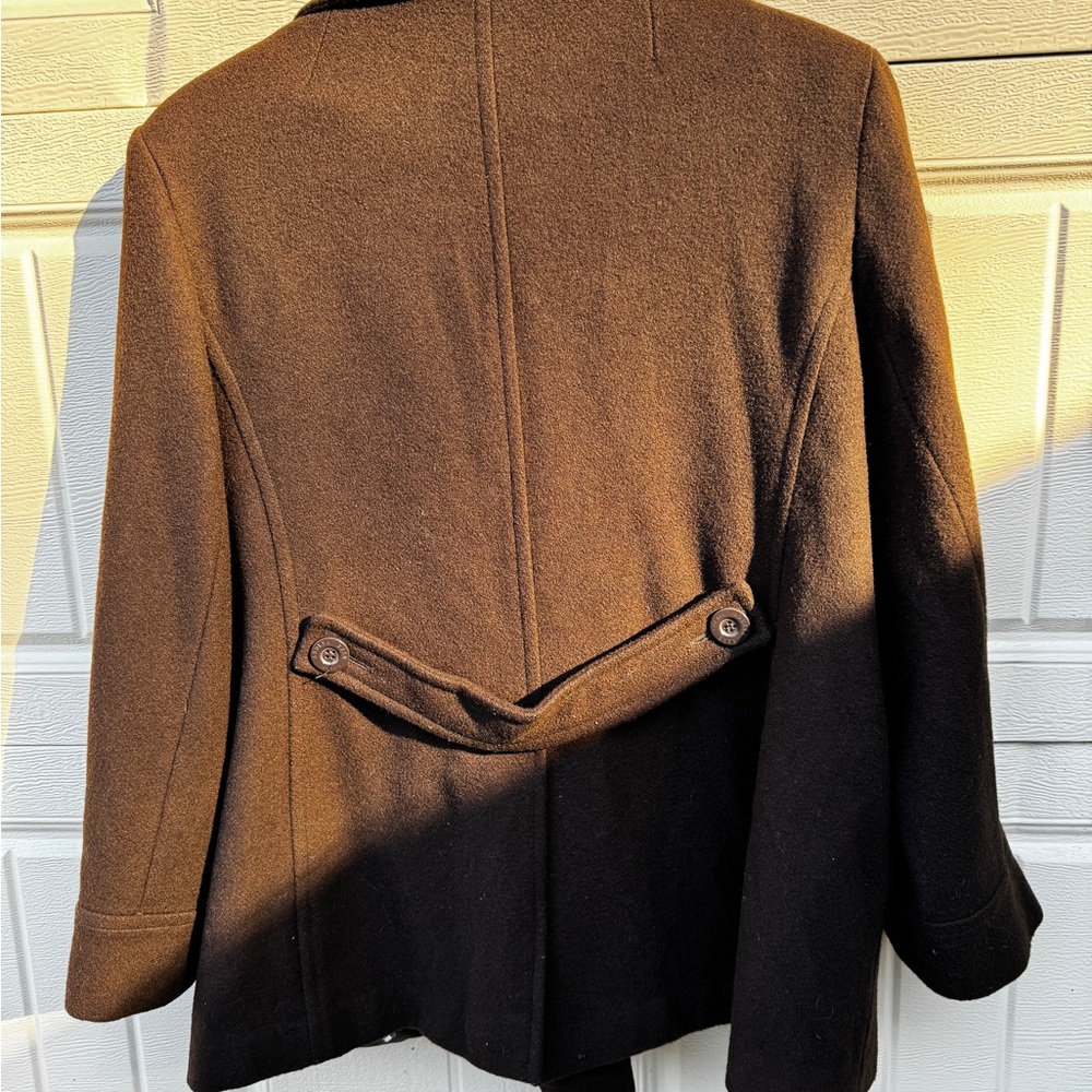 Vintage Andrea Brem New York Pea Coat Women’s PL wool blend satin lining… - Picture 3 of 8